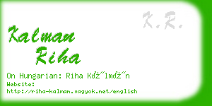 kalman riha business card